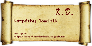 Kárpáthy Dominik névjegykártya