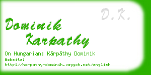 dominik karpathy business card